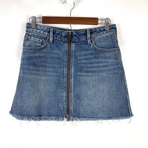 Free People We the Free Exposed Zipper Denim Mini Skirt Women's Size 26